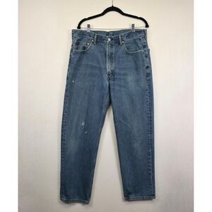 Levis 550 Jeans Mens‎ 36x32 Blue Straight Leg Relaxed Fit Medium Wash Denim Work